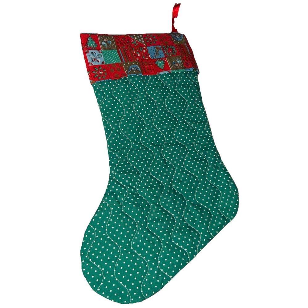 Vintage Avon Gift Collection Calico Cat Christmas Quilted Stocking A - Picture 2 of 3